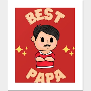 Best Papa Fathers Day Gift Dad Tshirt Posters and Art